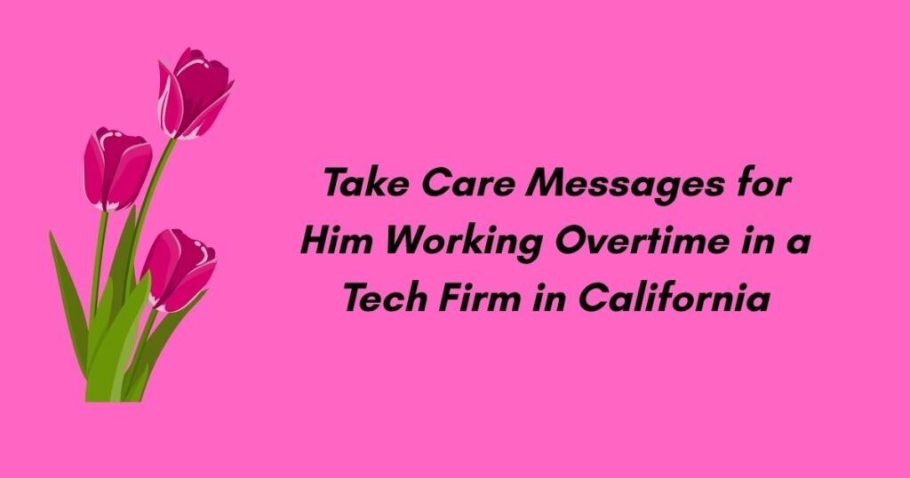Take Care Messages for Him Working Overtime in a Tech Firm in California