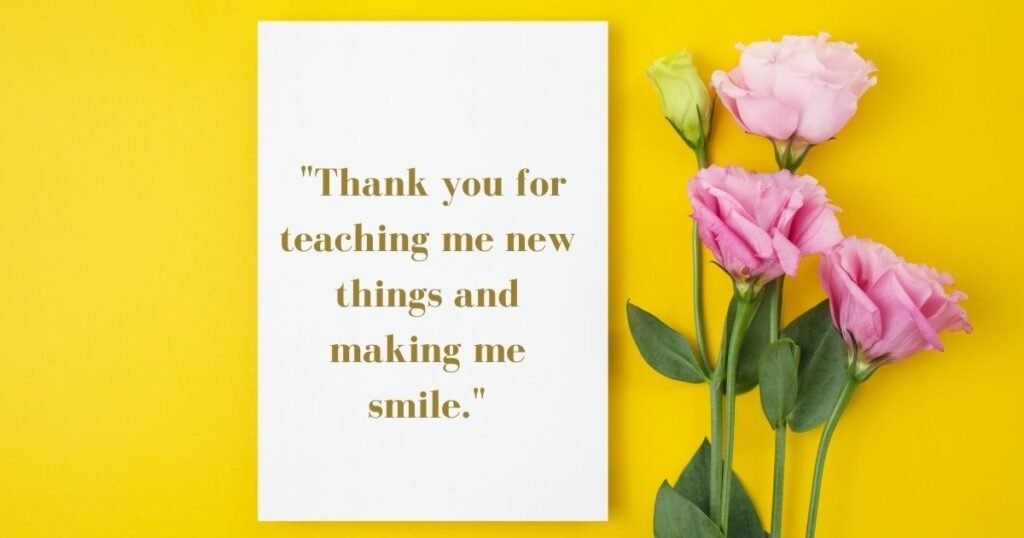 Thank You Note to a Preschool Teacher from a Student