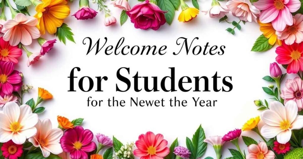 Welcome Notes for Students for the New Academic Year
